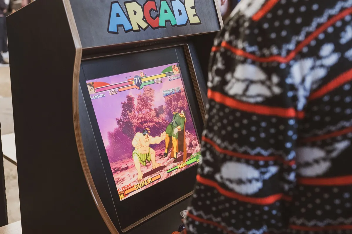 Colourful arcade-style game screen